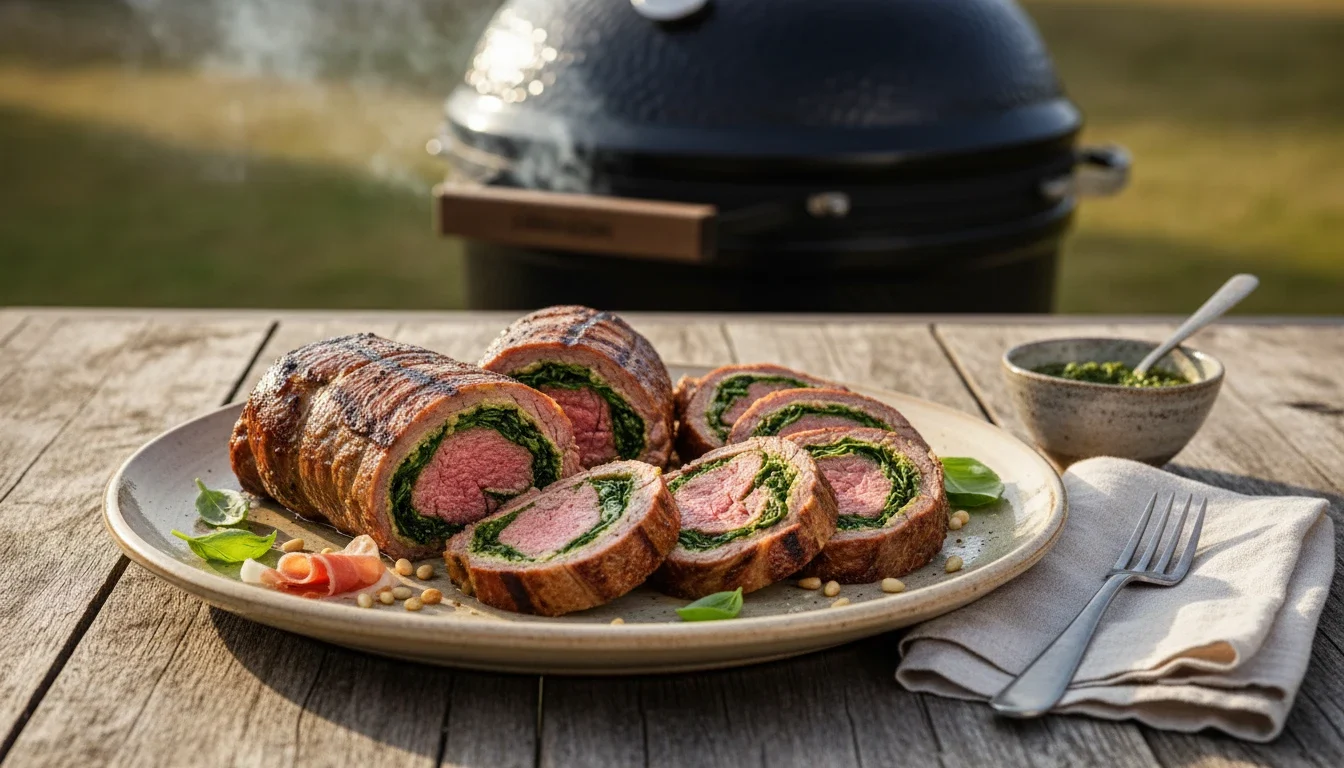 Bavette rollade pesto