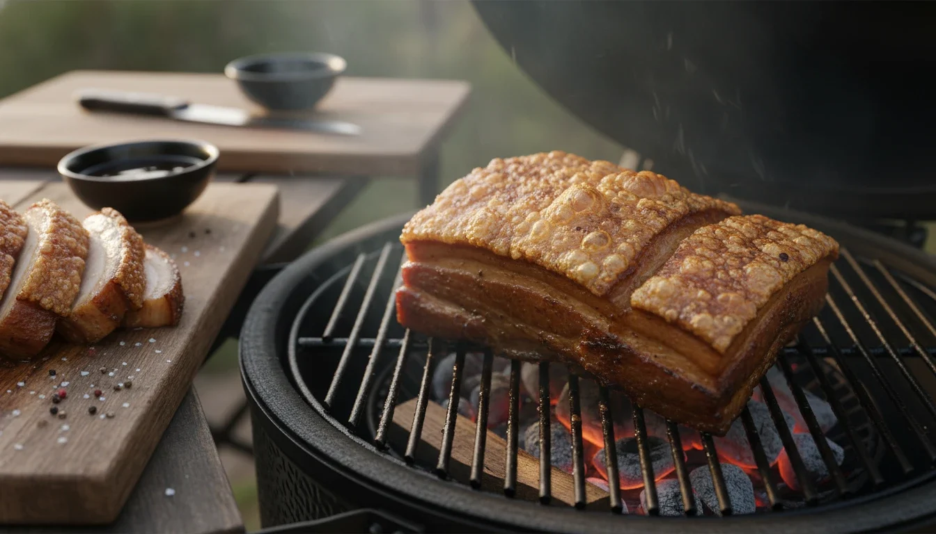 Buikspek met zwoerd kamado