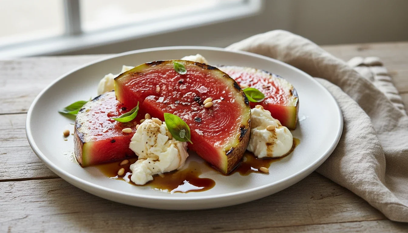 Gegrilde watermeloen van de BBQ