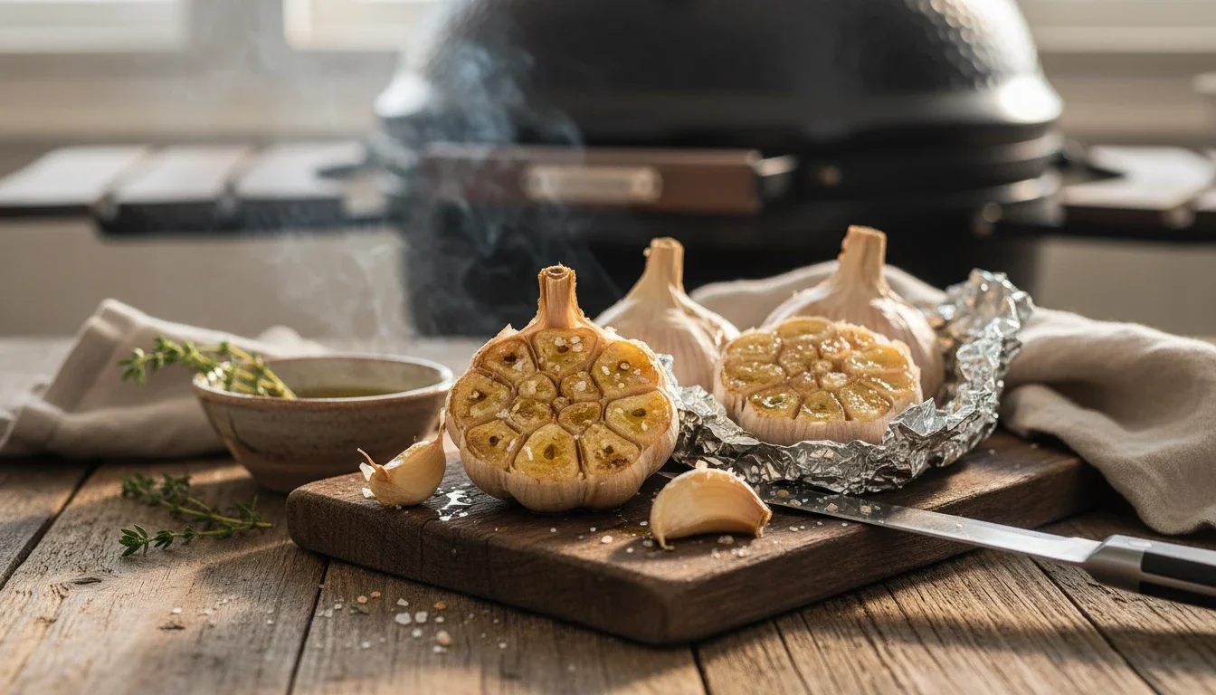 Gepofte knoflook BBQ