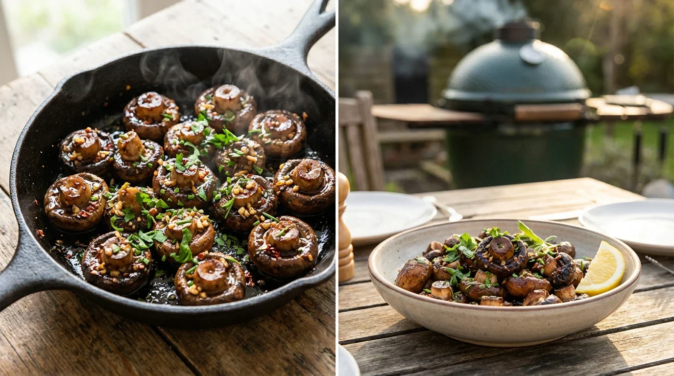 Knoflook champignons BBQ