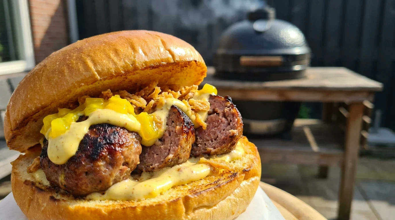 Broodje gehaktbal BBQ